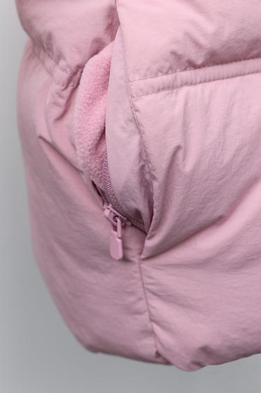VESTE REMBOURRÉE À CAPUCHE DÉPERLANTE - Rose de Zara - Image 5