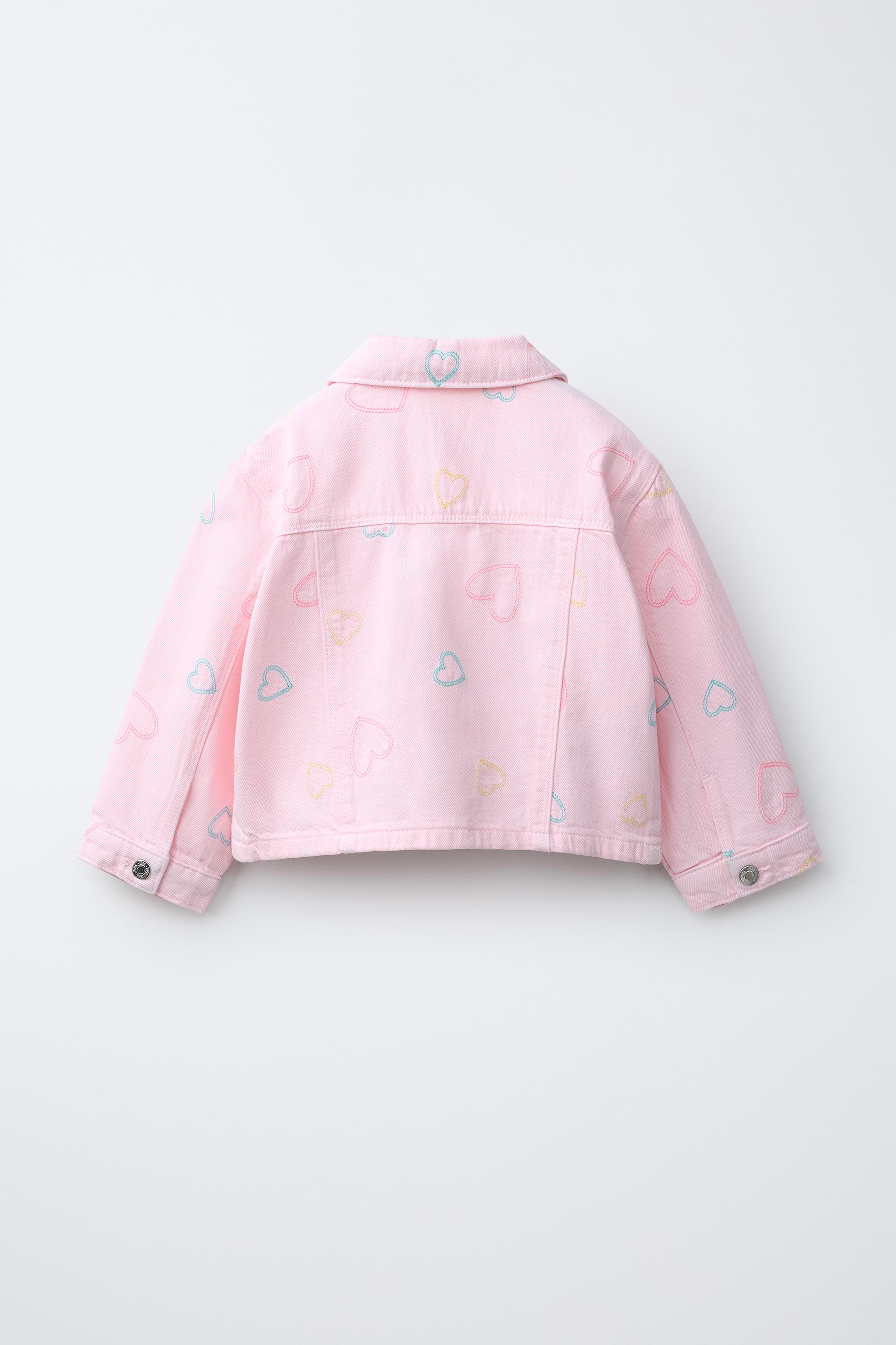 BLOUSON EN SERGÉ CŒURS BRODÉS