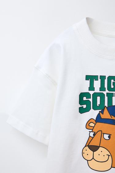 T-SHIRT MIT TIER-PRINT - Weiß von Zara