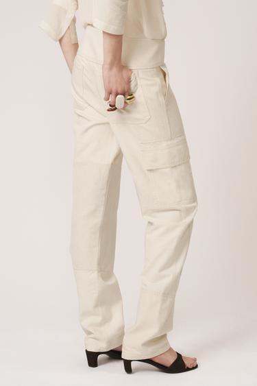 PANTALON PATCHWORK - THE ITEM ZARA WOMAN - Écru de Zara - Image 3