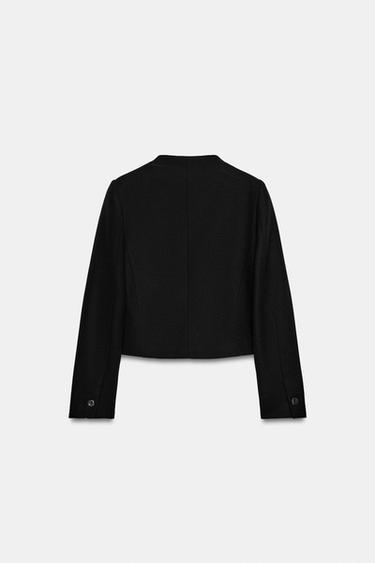 SHORT DOUBLE-BREASTED BLAZER - Black by Zara - Image 7