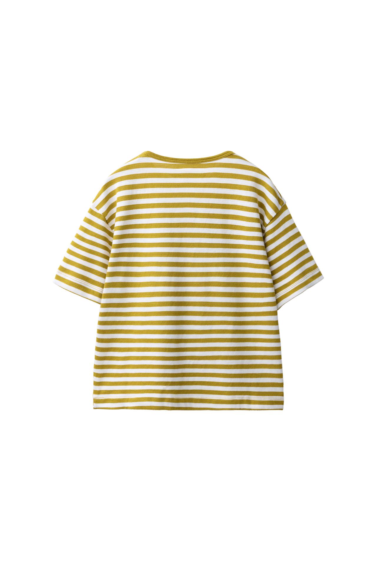 LOOSE FIT STRIPED T-SHIRT — Yellow