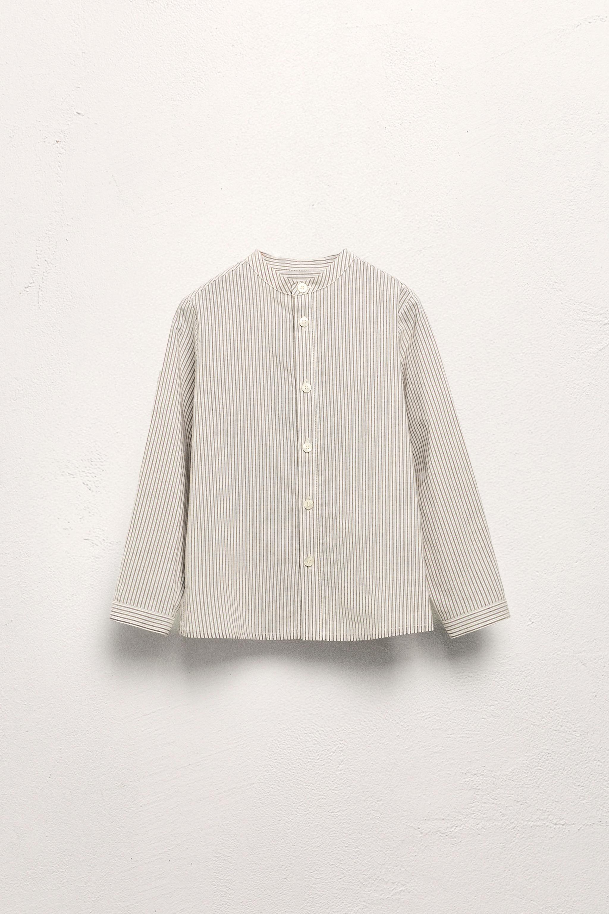 2-5 YEARS / STRIPED MANDARIN COLLAR SHIRT LIMITED EDITION