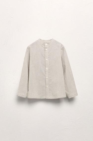 2-5 ANOS/ CAMISA LISTRADA DECOTE DE TIRA LIMITED EDITION - marrom/branco da Zara