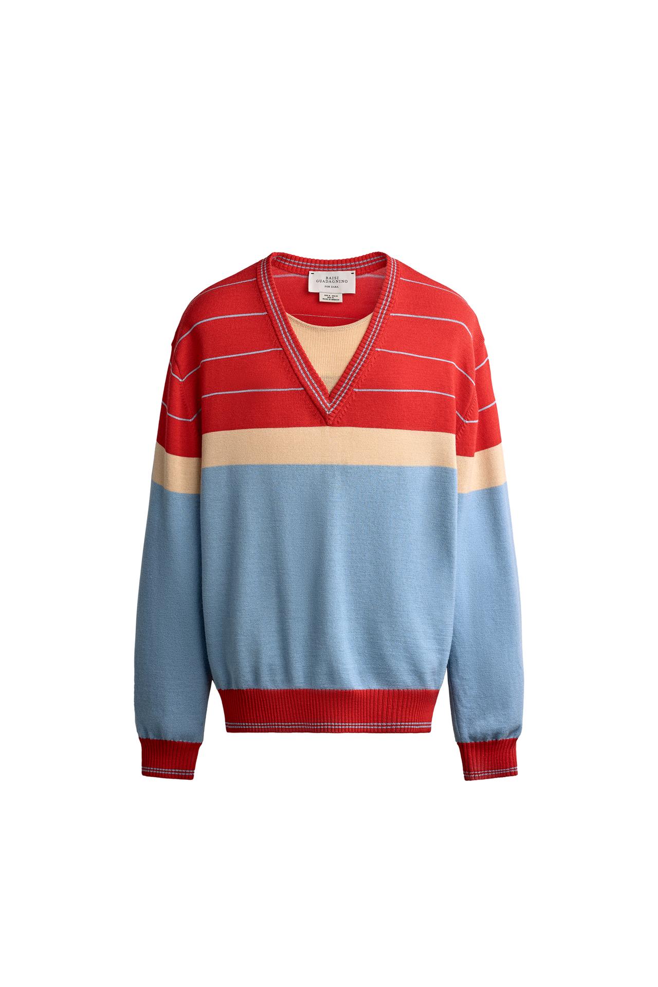 STRIPED JACQUARD 100% WOOL JUMPER