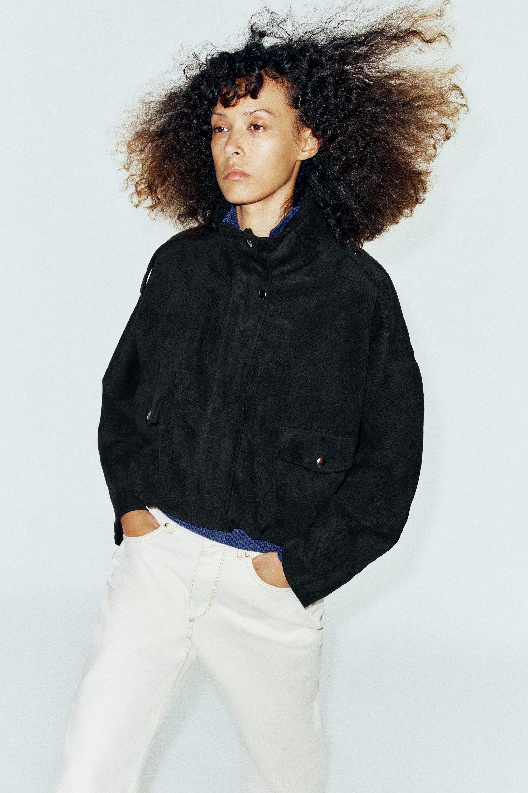 BLOUSON BOMBER EFFET DAIM