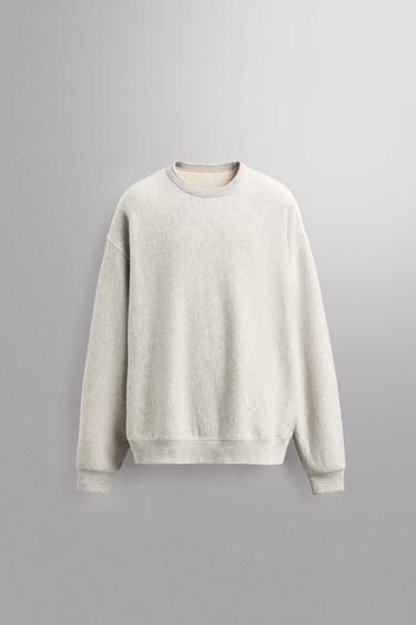 RELAXED FIT CREW NECK SWEATSHIRT - Grey marl by Zara
