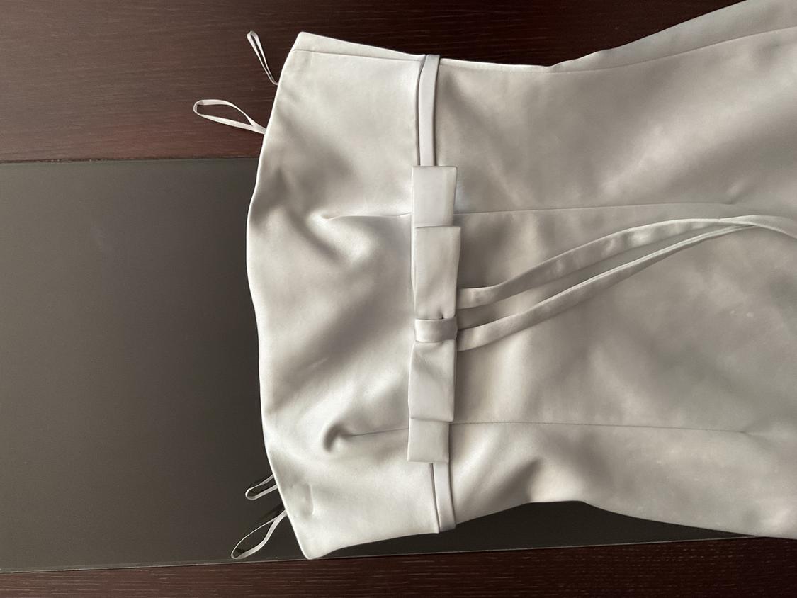 SATIN STRAPLESS DRESS WITH BOW - Image 3