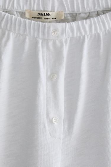 PANTALON LONG EN COTON - Blanc de Zara - Image 2