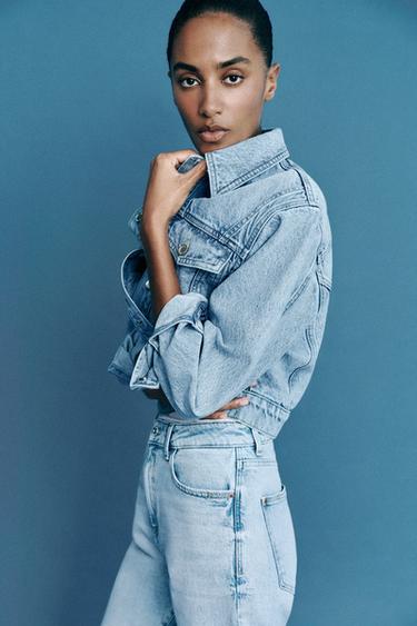 Zara Z.01 MOM FIT HIGH-RISE JEANS - Light blue