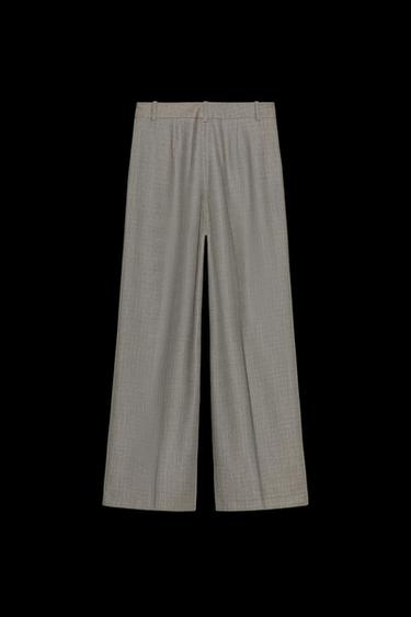 WIDE-LEG TROUSERS WITH DARTS - Sand / Black by Zara