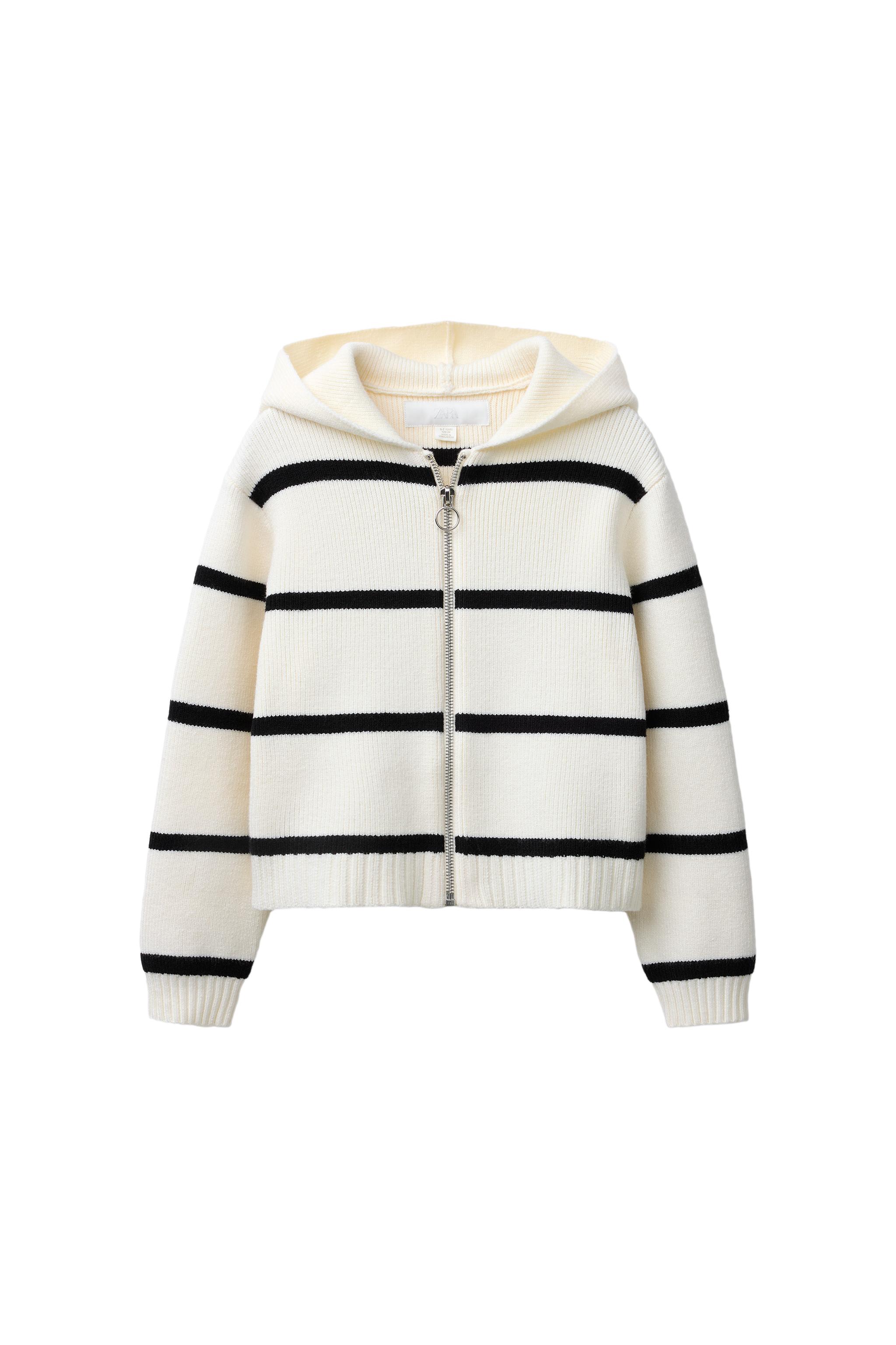 ZIP-UP KNIT CARDIGAN - striped | ZARA United States