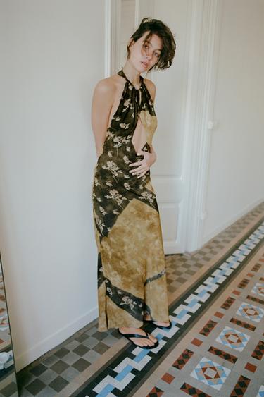 PRINTED HALTER DRESS - Multicoloured by Zara