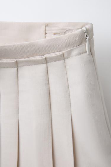 FLOWING PLEAT SKIRT - Ecru by Zara - Image 3