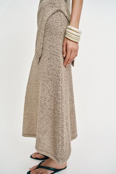 ASYMMETRIC KNIT TOP - SAND/BROWN by Zara - Image 4