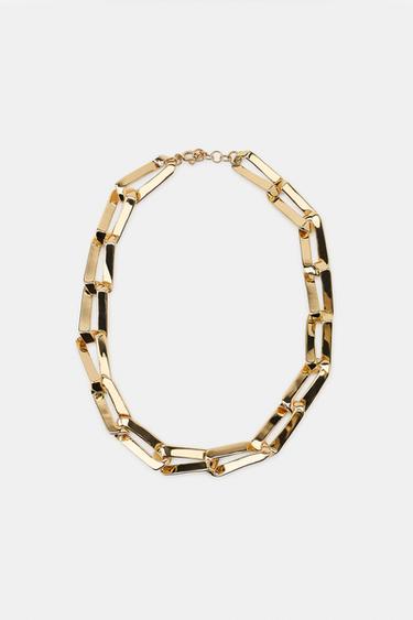 MAXI CHAIN LINK NECKLACE - Golden by Zara