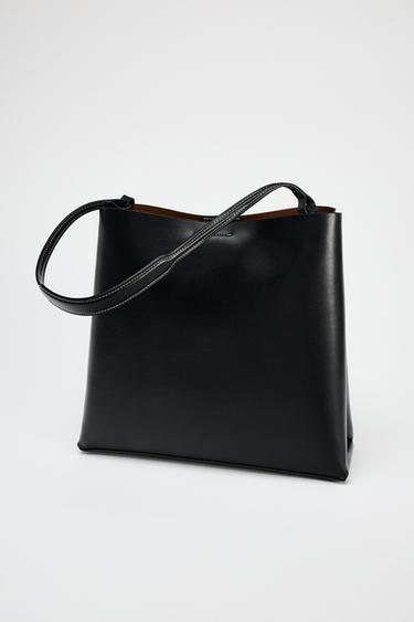 Zara MINIMALIST BUCKET BAG - Black