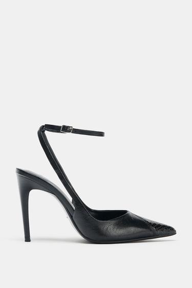 LEATHER HIGH-HEEL SHOES - Black by Zara