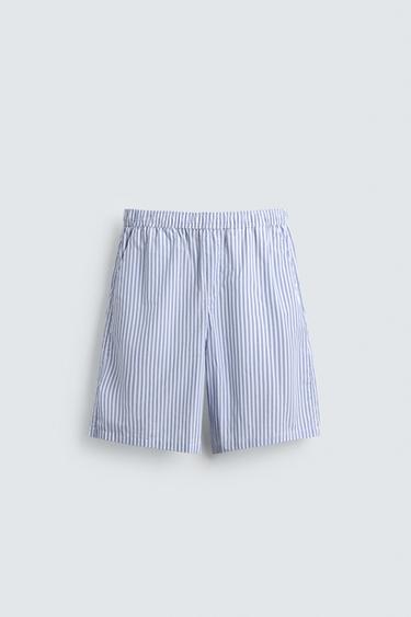 BERMUDA RELAXED FIT LISTRADA - listrado da Zara