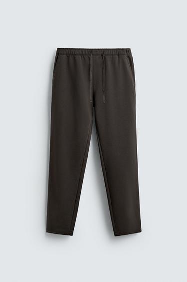 COMFORT JOGGER WAIST TROUSERS - Dark brown by Zara