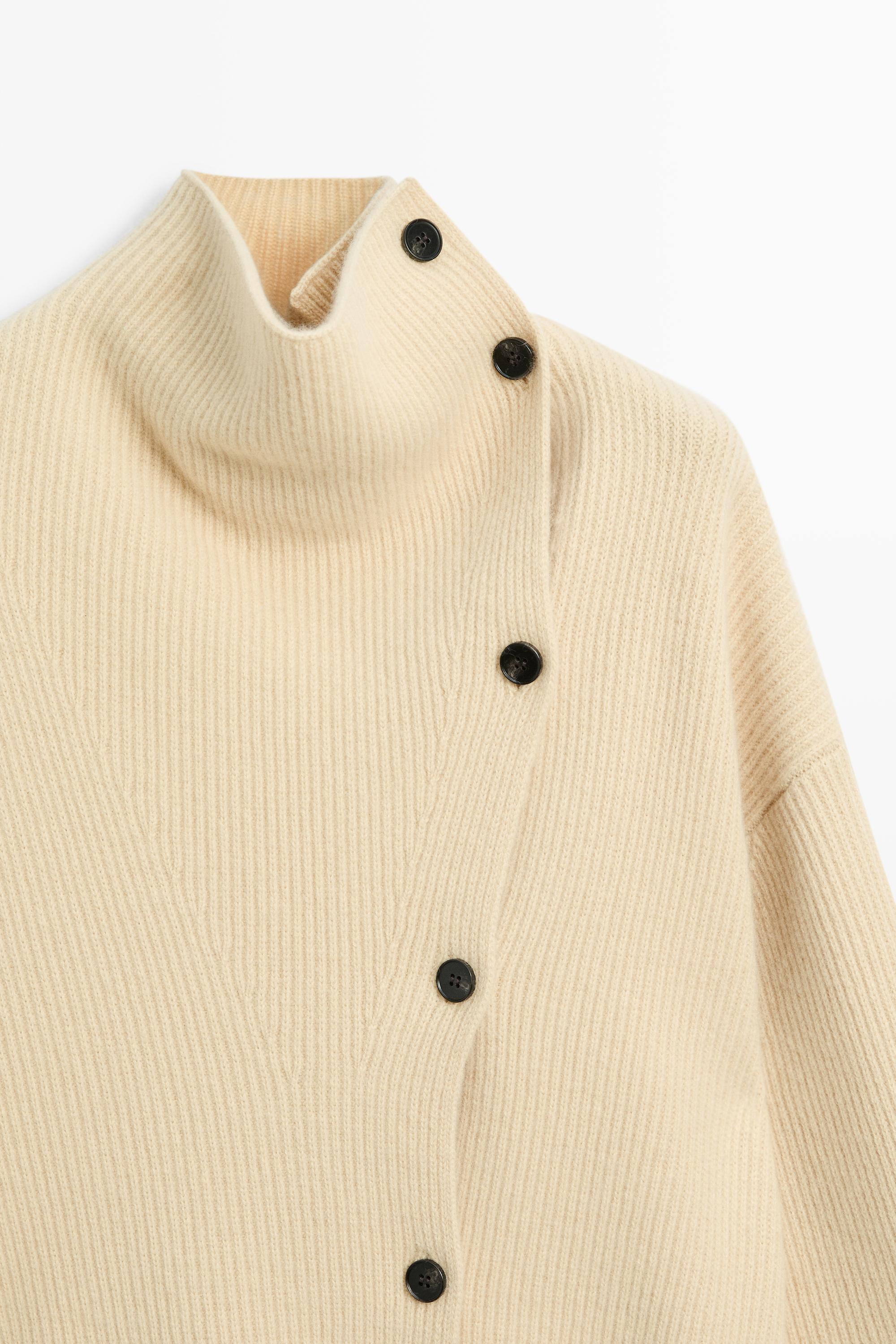 Cashmere blend button detail cardigan