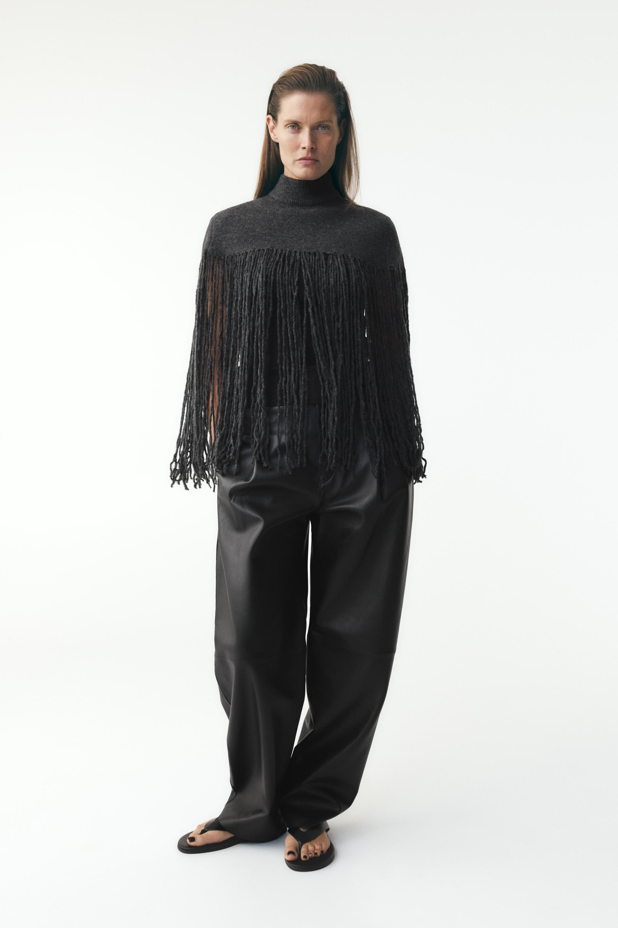2WAY CAPE KNIT TOPS ブラック Black Knit Cape Top