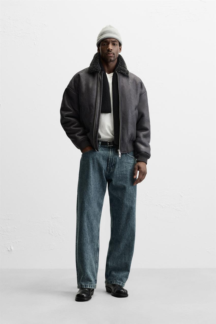 Faux Leather Manteau Double Face Zara Veste Motard Manteau Beige