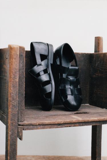 RIEMCHENSANDALEN AUS LEDER - Schwarz von Zara