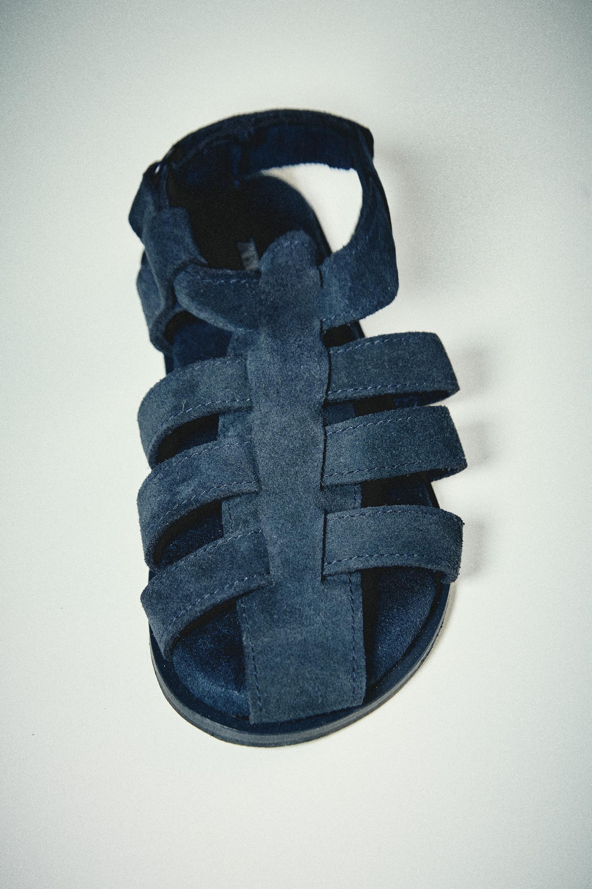 Детские сандалии Zara KIDS LEATHER CAGE SANDALS — фото 6
