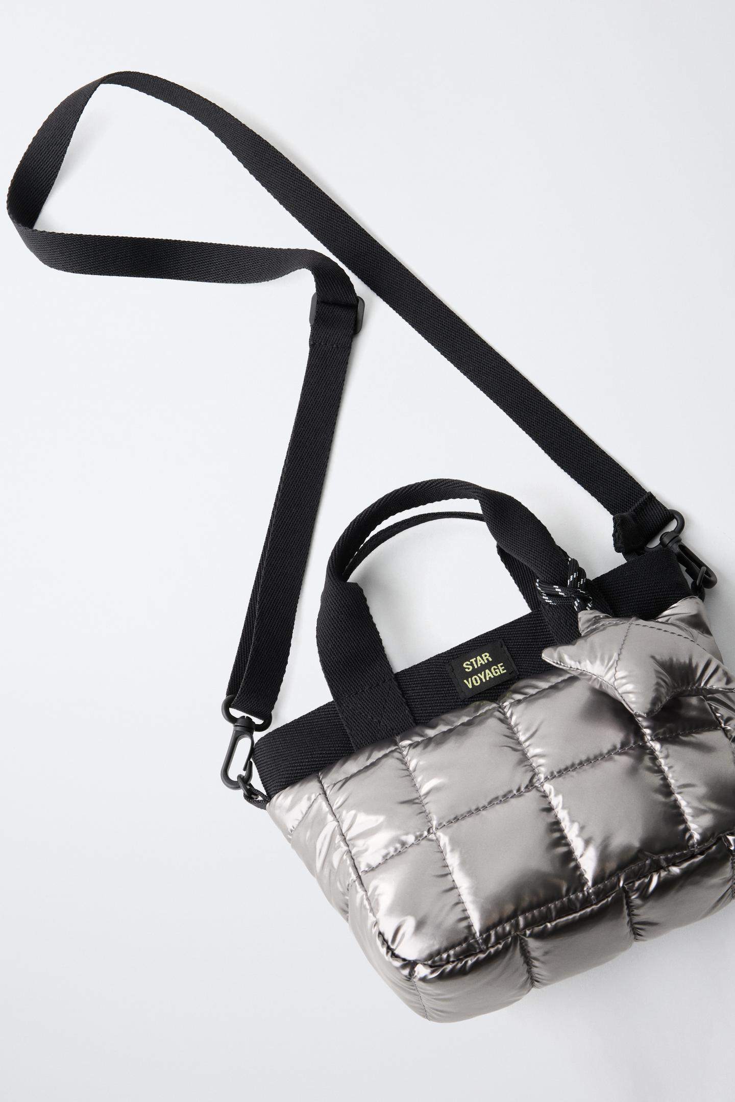 Детская сумка Zara Metallic Padded Crossbody, цвет: Серебряный — фото 6