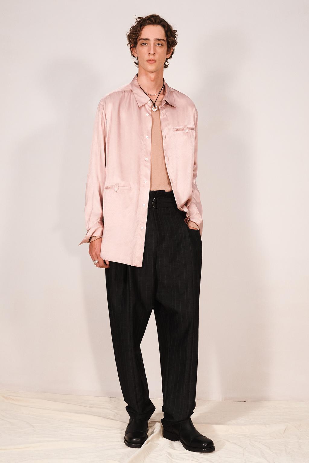 SATIN JACQUARD DOTS SHIRT