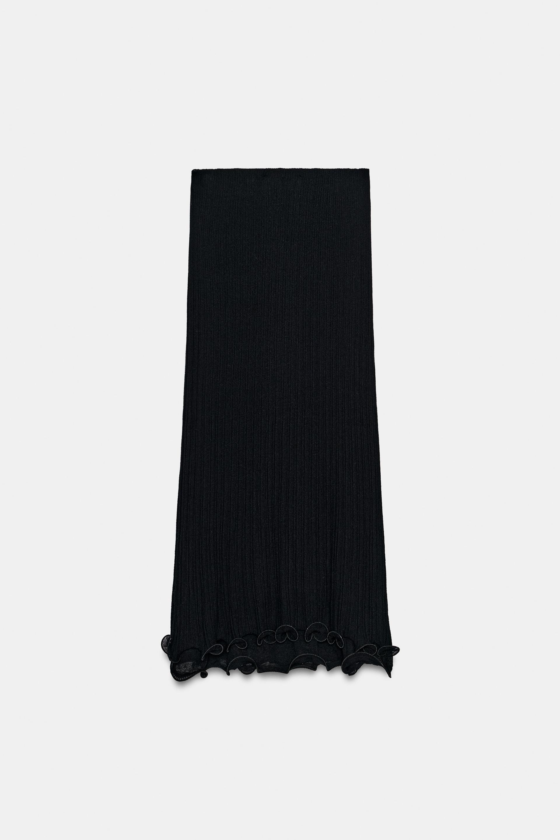 DOUBLE-LAYER KNIT MIDI SKIRT thumbnail 7