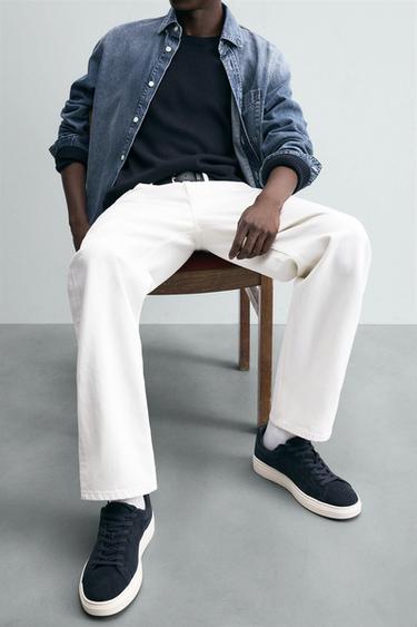 SNEAKER IN PELLE - Blu di Zara