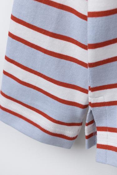 T-SHIRT À RAYURES ET PIÈCE CŒUR - Bleu clair de Zara - Image 3