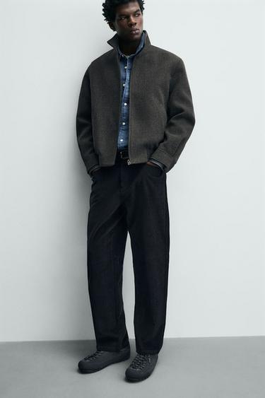 PANTALON STRAIGHT FIT EN VELOURS CÔTELÉ - Bleu / Gris de Zara - Image 4