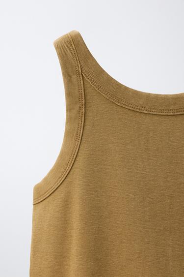 FADED RIB TOP - Dark olive by Zara - Image 2