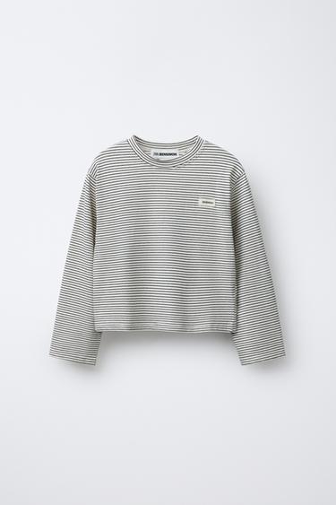 BENSIMON ® X ZARA STRIPED T-SHIRT WITH LABEL - Ecru by Zara