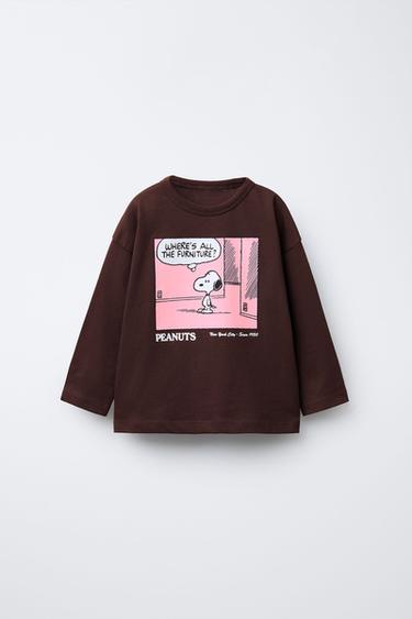 SNOOPY PEANUTS™ PRINT T-SHIRT - Burgundy by Zara