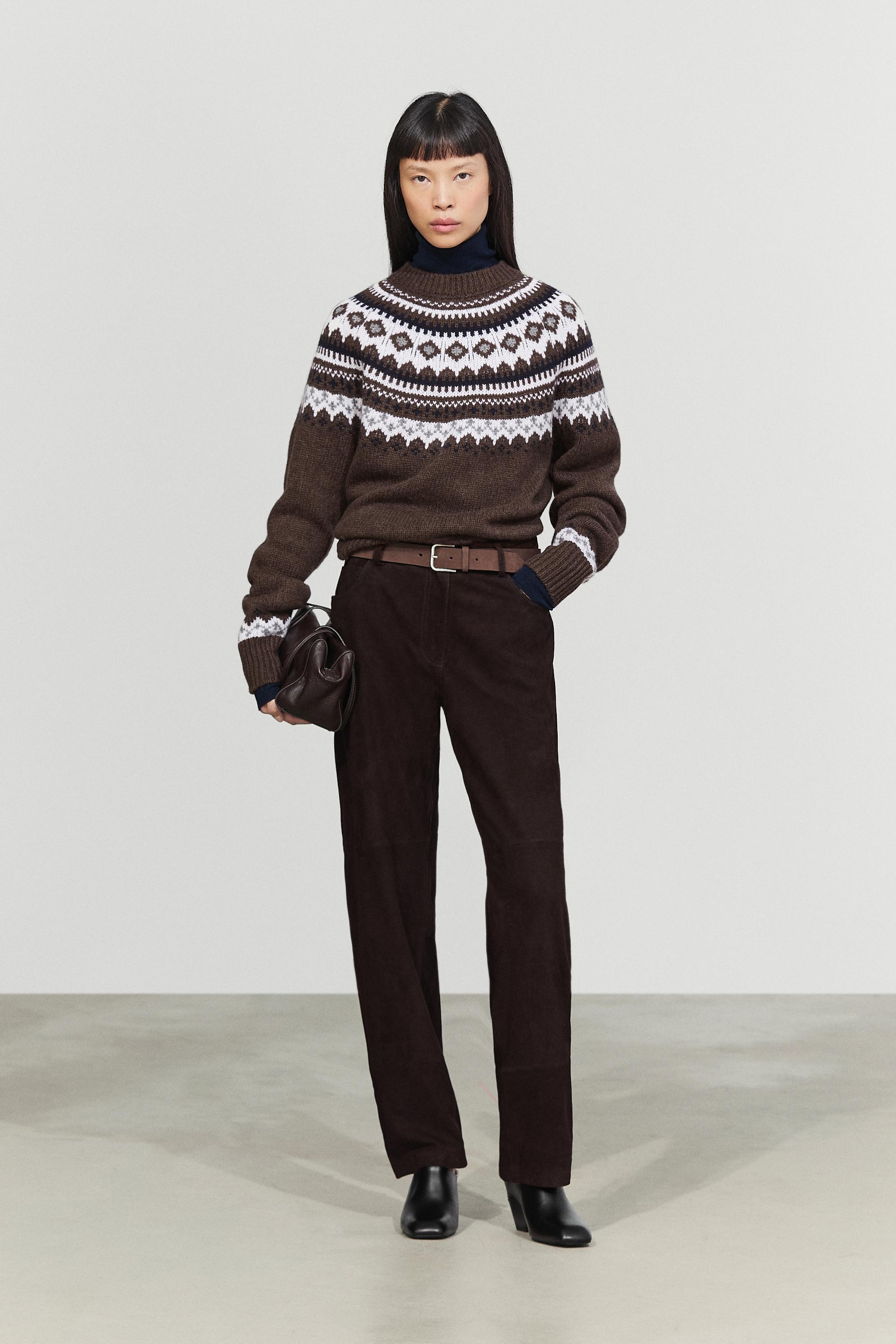 Pull en maille jacquard mélange de laine