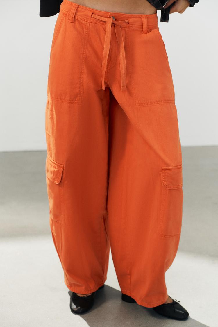 OVERSIZE CARGO PANTS — Orange
