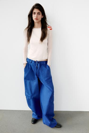PANTALÓN OVERSIZE CARGO - Añil de Zara