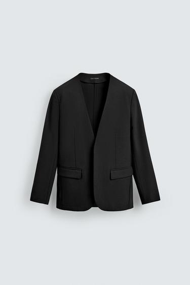 SUIT BLAZER WITH NO LAPELS - Black by Zara