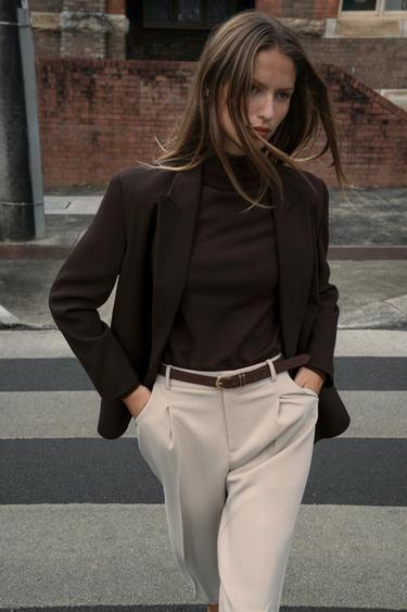 OVERSIZE DOUBLE-BREASTED BLAZER - Brown by Zara