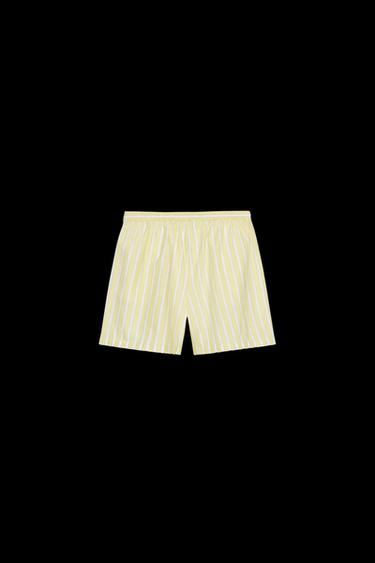 STRIPED PYJAMA BERMUDA SHORTS - Yellow by Zara