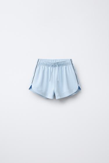 BERMUDA DÉTAIL LISERÉS - Bleu ciel de Zara