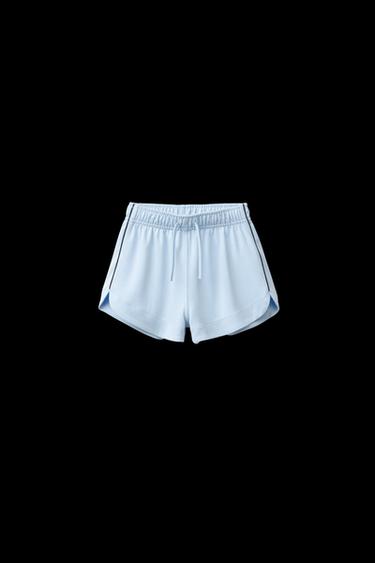 Zara PIPING DETAIL SHORTS - Sky blue - Image 0