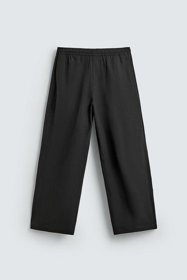 배럴 스트럭처 팬츠 - Zara 블랙