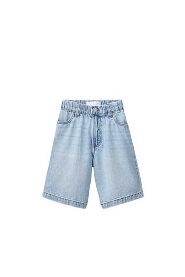 BAGGY DENIM BERMUDA SHORTS - Blue de Zara