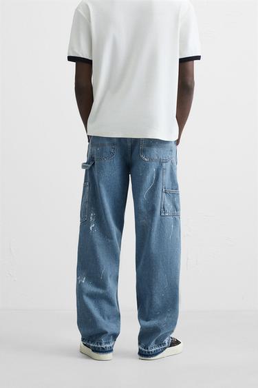 JEAN STRAIGHT FIT CARPINTERO DÉCHIRÉ - Bleu de Zara - Image 2