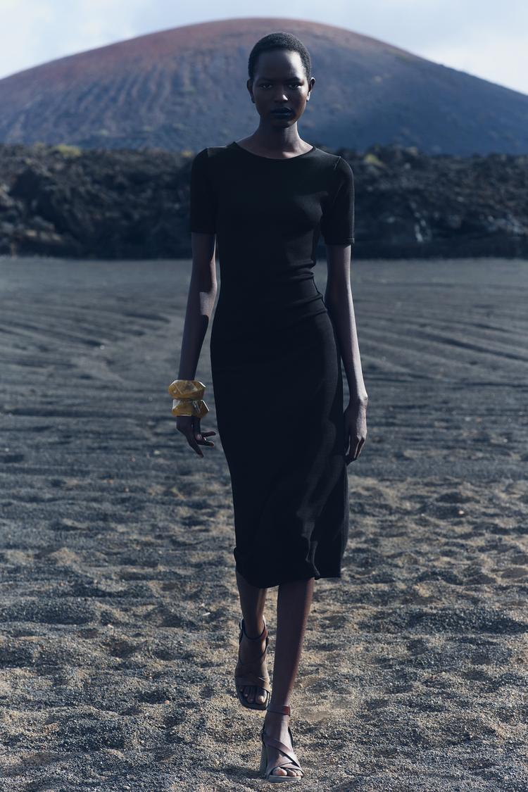 Vestido Punto Midi Zara Vestido Midi Vestido Chaleco Zara Punto El